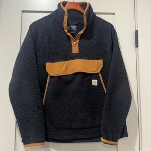 Carhartt Woman’s Black and Brown Sherpa Pullover